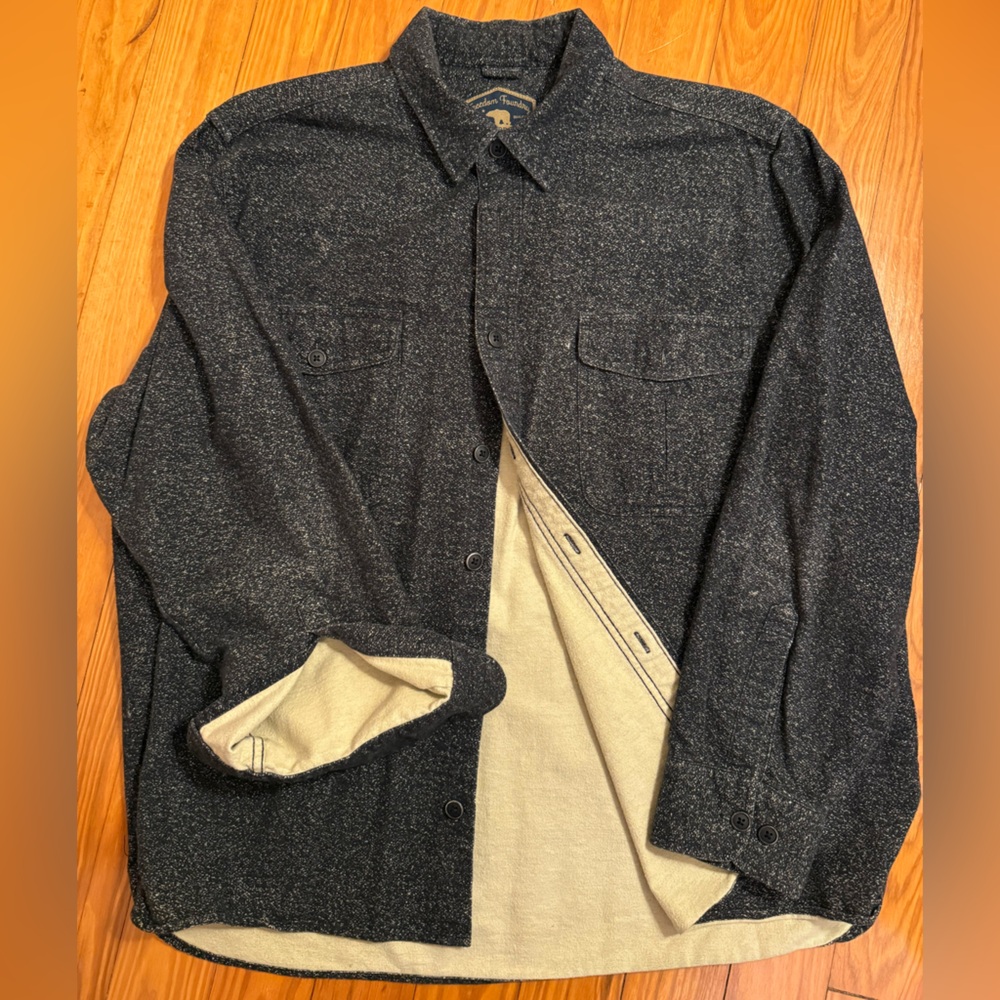 Men's Charcoal Gray Wool Shirt Jacket